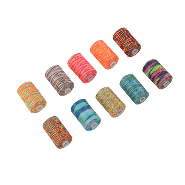 10 stk Broderimaskintråd Slitesterk Polyester Flerfarget Diverse Farger Polyestertråd 402 Sytråd