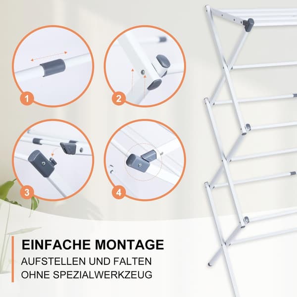 Space Saving Clothes Drying Rack - 6 Tier Foldable Laundry Drying Rack with 11 Bars - Collapsible and Extendable Clothes Drying Rack