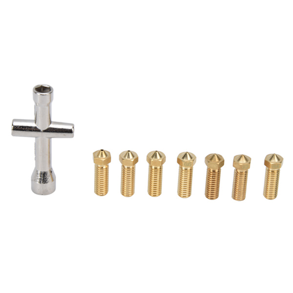 3D-skrivarmunstyckessats Mässing Extrudermunstycken Skrivare Tillbehör 0,2 mm 0,3 mm 0,4 mm 0,6 mm 0,8 mm 1,0 mm 1,2 mm
