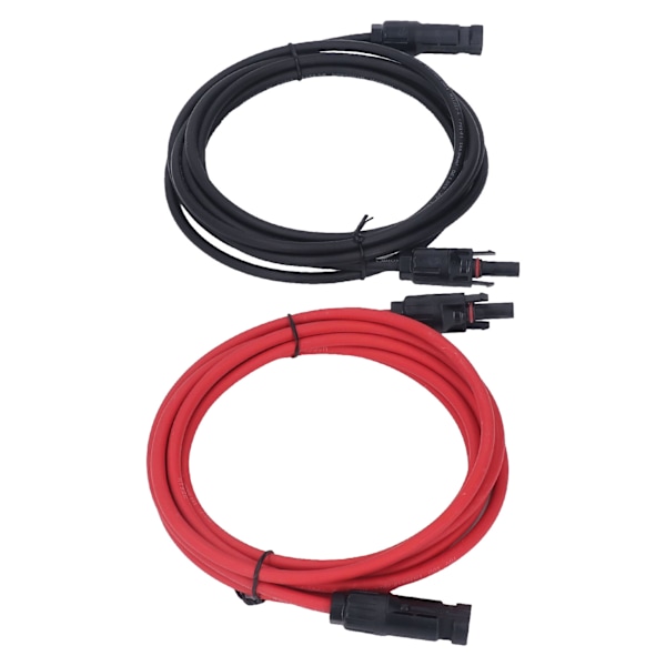 2 kpl 12AWG 4mm² Aurinkopaneelien jatkokaapeli Musta Punainen Aurinkoadapterin jatkokaapeli Naaras-Urosliittimellä 1000VDC 3 m / 9,8ft