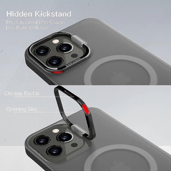 Magnetisk deksel med stativ Kompatibel med iPhone 13 Pro Max/iPhone 13 Pro/iPhone 13, Støtsikker beskyttelse