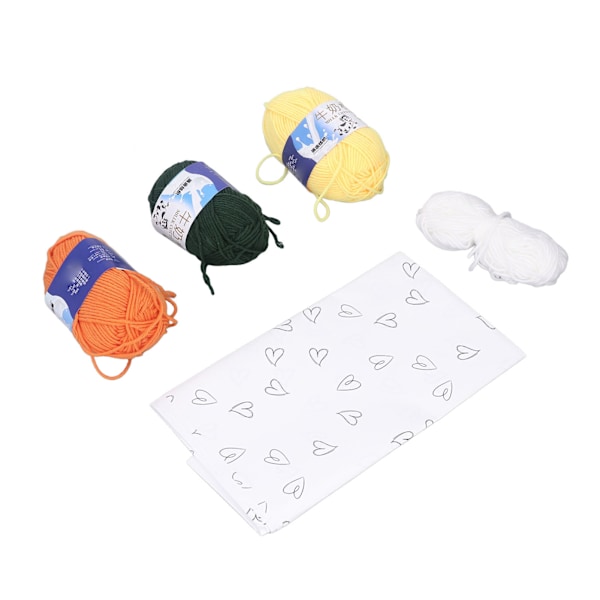 Håndstrikket Buket Materialesæt Fint Håndværk Kunstig Blomsterbuket Materialer DIY Garn Buket Kit til Pigegave 6 Tulipaner 3 Hvide Tusindfryd