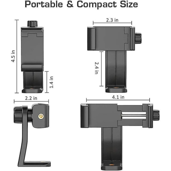 Smartphone Tripod Adapter Holder med Fjernbetjening til Live-streaming, Kompatibel med iPhone, Samsung og Alle Telefoner