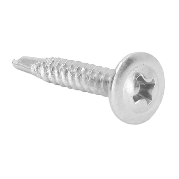 100 stk selvborende skruer med raskt kryss 410 rustfritt stål rundt skivehode festeutstyr 4,2x32 mm
