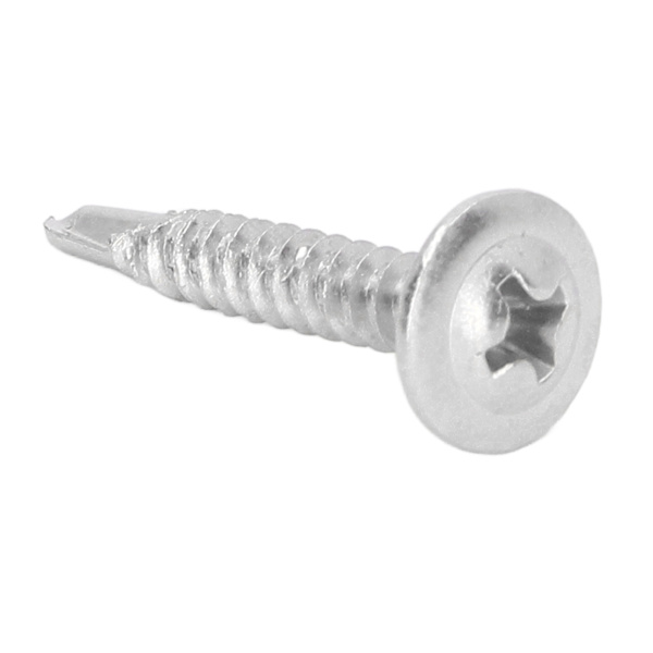 100 stk. selvskærende skruer, hurtige kryds, 410 rustfrit stål, rund skivehoved, fastgørelsesbeslag, 4,2x32 mm
