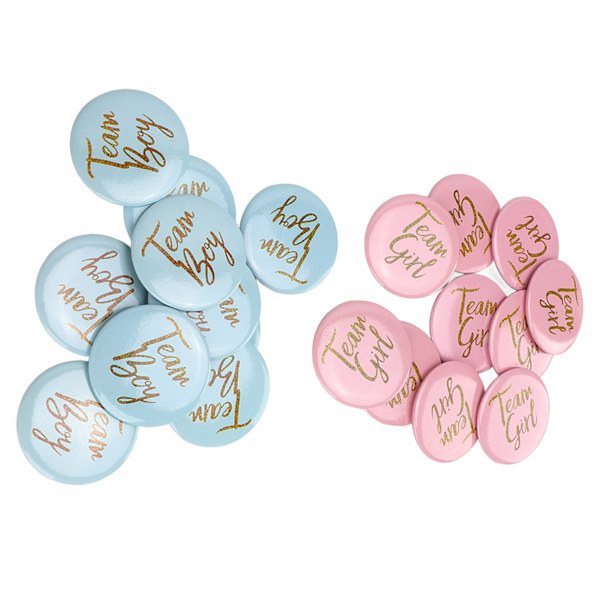 3 pakker Gender Reveal Knap Nål Metal Materiale Blå Pink Engelsk Mønster Attraktiv Dekorativ Fest Gender Reveal Badge