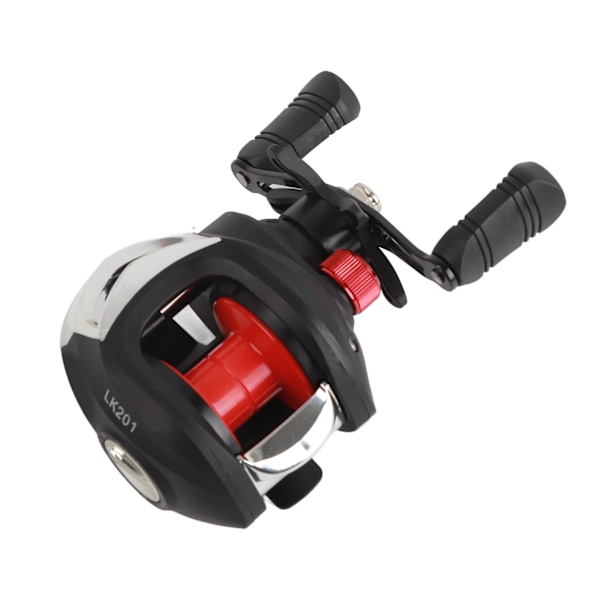 8KG Baitcasting-kelarulla KaksoisTiivistetyt Laakerit Kalastuskelarulla Magneettisella Jarrusysteemillä Musta Punainen LK201 Muoviset Varaspulssit Oikea Käsi