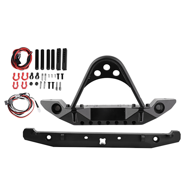 RC Car Crawler etu- ja takapuskuri LED-valoilla Vinssikiinnike Traxxas Axial SCX10 90046:lle