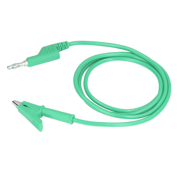 Krokodilklämma testkablar Bananplugg Trådkabel flexibel för elektrisk testning J.70035-1 4mmGrön