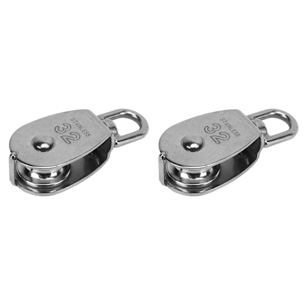 2-pack Roterande Block med Hjul i 304 Rostfritt Stål, Enkelt Rep, Arbetsbesparande för Hemmafitness