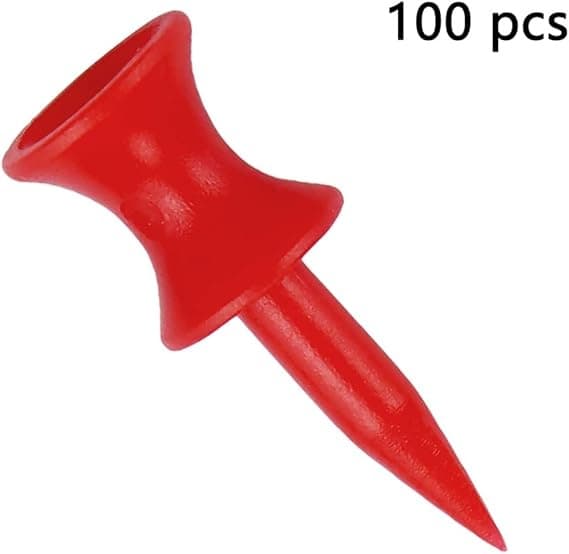 Røde golftee i plast 32 mm 100 stk små slott golftee 1 1/4 tommer