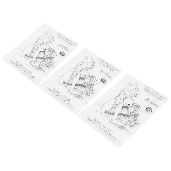 3 stk. Klar Stempel Unik Snømann Design Resirkulerbare Transparente Prege Stempler for DIY Scrapbook Håndverk
