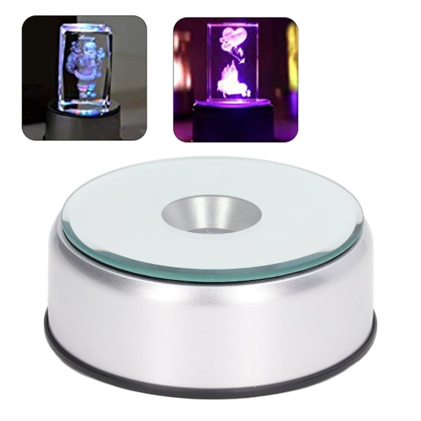 360° roterande LED-skärmstativ med USB laddning - Perfekt för koppar och kristaller