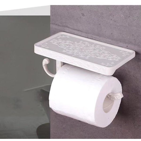 Europæisk stil Space Aluminium toiletpapirholder med telefonhylde