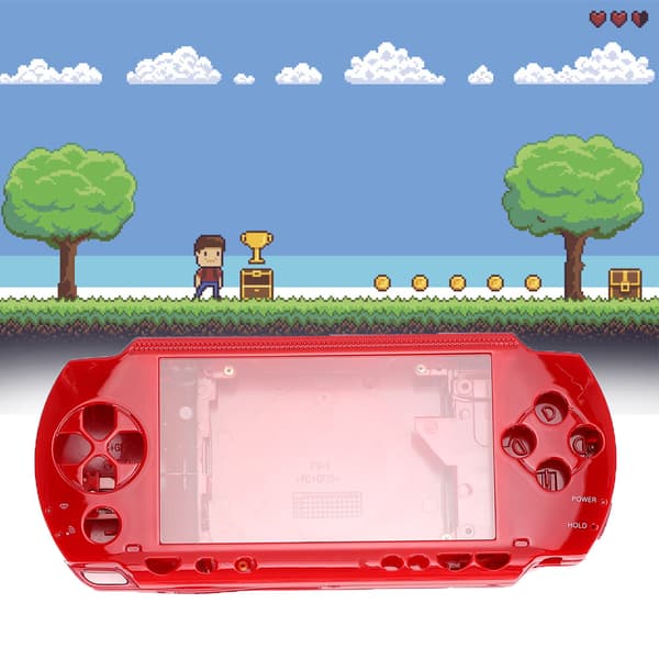 Udskiftning ABS Materiale Host Game Console Shell med Skruetrækker til PSP1000 Konsol Rød