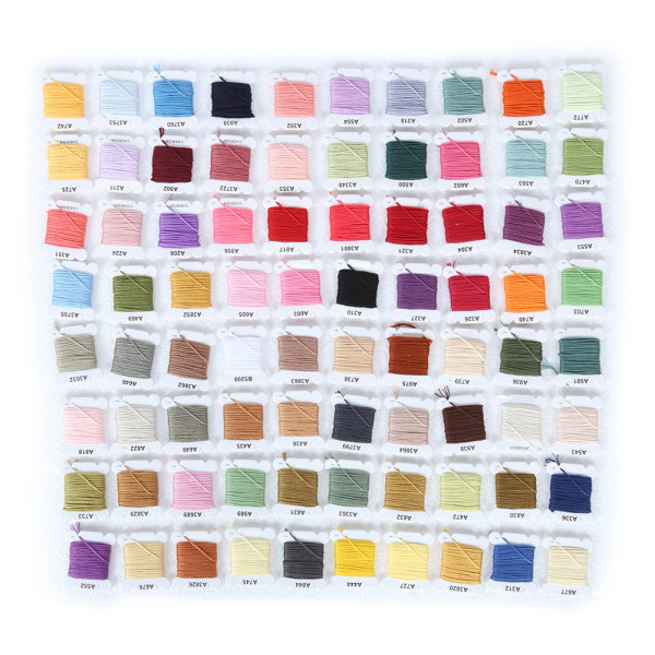 Bright polyester bomull trådsats - 80 färger, DIY broderi och vävtillbehör