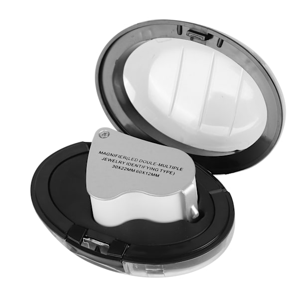 Smykker Lupe ABS Aluminium 30X 60X Dobbelt Linse LED Lupe Lampe til Smykker Identificering