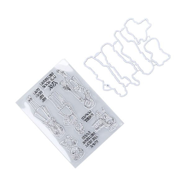 Klart Stämpelkit Unik Form Dekorativ Transparent Mall Prägling Skärmall Set för DIY Scrapbook Hantverk