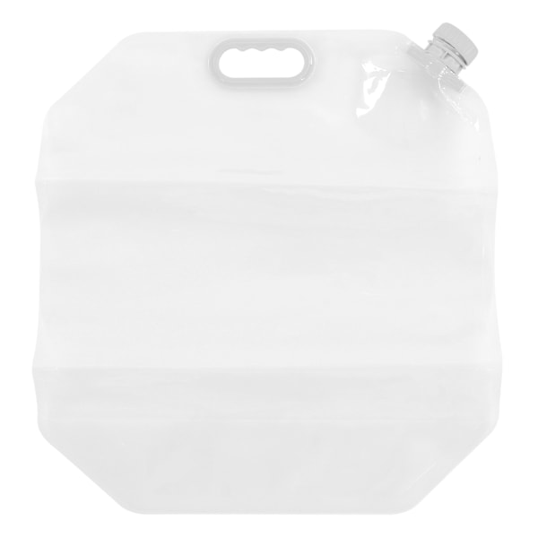 15L hopfällbar vattenbehållare Transparent PVC Återanvändbar frysbar vattenbehållare för nödsituationer utomhuscamping Vit