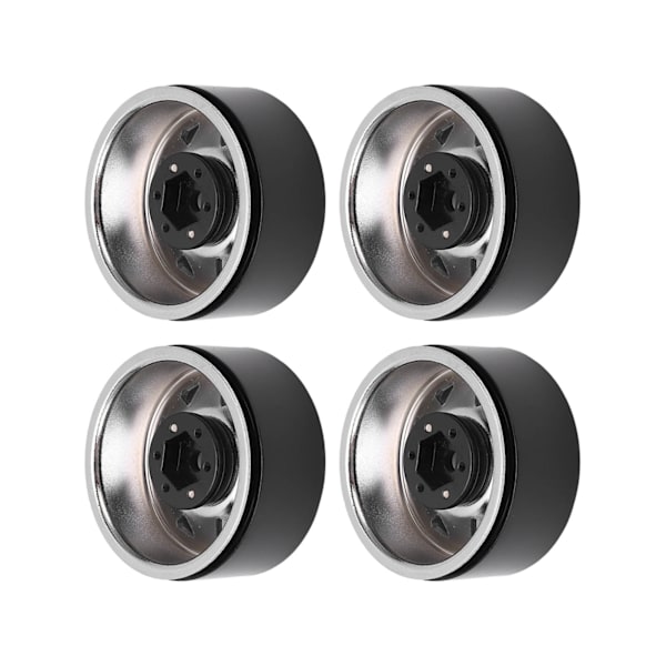 4 st RC-bil Hjulnav 1.9 tum Slitstark Järn RC Crawler Hjulfälgar Navbyte för Axial Silver
