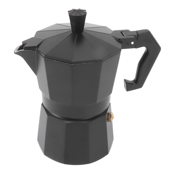 Komfur Moka Pot Italiensk Håndbrygget Kaffemaskine Aluminiumlegering Køkken DIY Tilbehør Sort 150ml