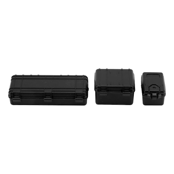 3 st RC-bil Simulerings Resväska Stor Medium Liten RC Crawler Resväska Dekoration för 1/18 1/24 Svart