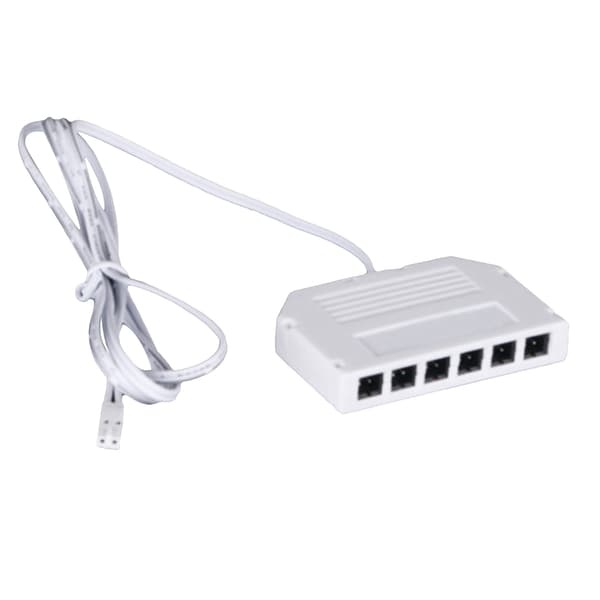 Skaplys Splitterboks DC12V 100‑240V 1m 6 Hull Garderobelys Splitterboks for LED-lys