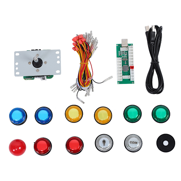 DIY Arkadspels Joystick Set USB Datorchip Kontrollpanel för PS3/PC Gamepad Knapp med Ljus