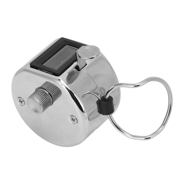 Håndteller 4 Sifret Klar Skrift Nøyaktig Teller Klikker med Metallskall for Radfolk Varebeholdning