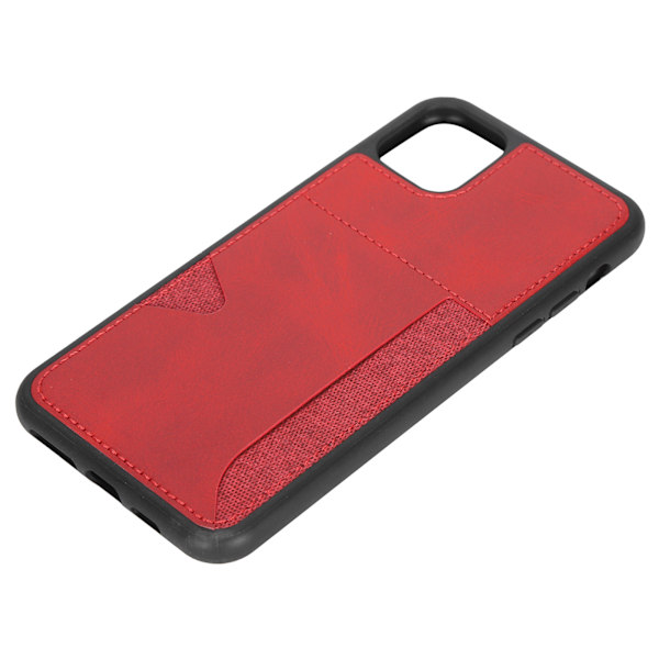 Case PU PC Ultra Slim Iskunkestävä phone case sivulompakolla IPhone 11 Pro MaxRedille