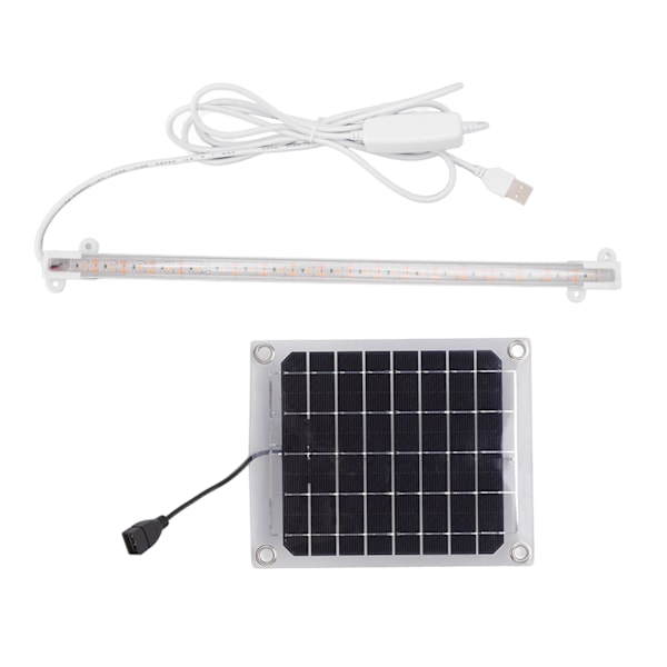 Solcells växtlampa LED växtlampa remsa för balkong växthus örter grönsaker blommor 10W
