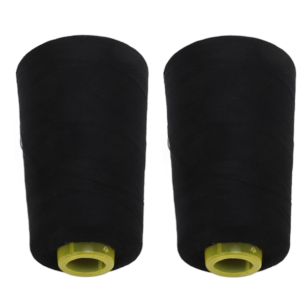 2 stk. 402 Serger Tråd Premium Polyester Frysebestandig Falmefri Holdbar Robust Mye Brukt Svart Tråd