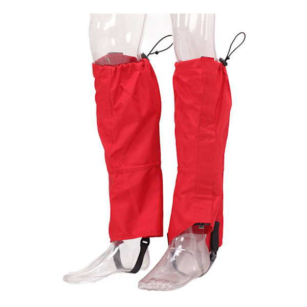 Ett par snøbenbeskyttere, vanntette, unisex, 600D ripstop oxford stoff, vandrestøvledeksel for utendørs vinter, rød