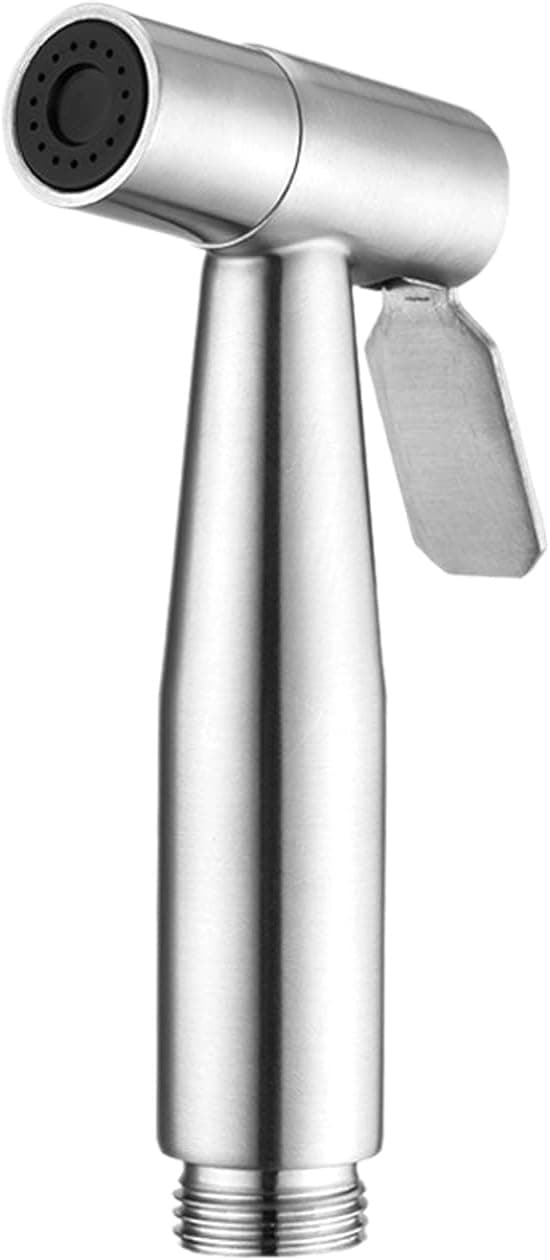 1 st Handhållet Duschmunstycke, Duschmunstycke i Rostfritt Stål, Toalettbidéspruta, Handdusch, Silver