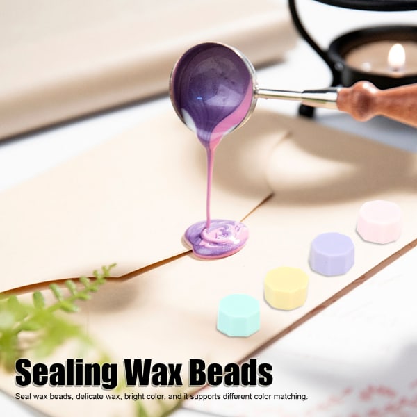 Octagonal Seal Wax Beads Kit - DIY Stamp Sealing Wax Crafting Accessory (100 stk)