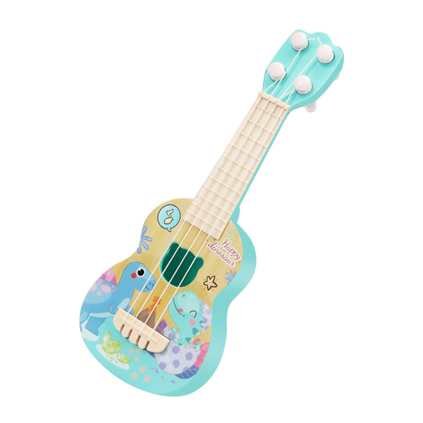 Toddler Ukulele Gitarr Leksak Tecknad Mini 4 Strings Barn Barn Utbildning Lärande Musikinstrument Dinosauriemönster