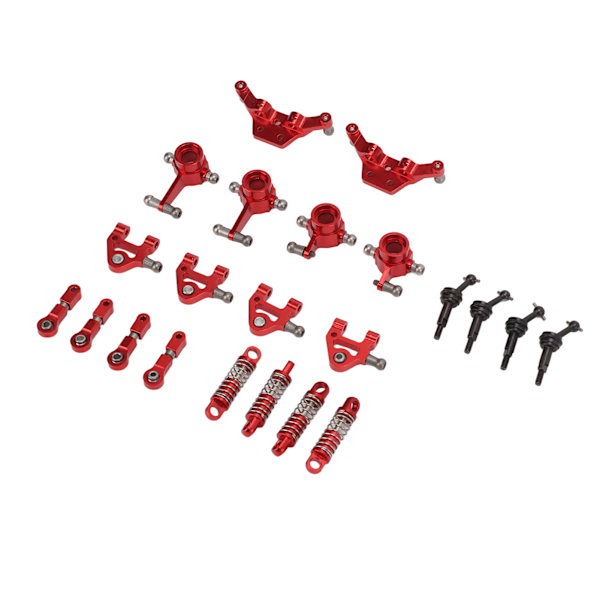 Aluminiumlegering RC Car Upgrade Parts Kit Stötdämpare CVD Drivaxel Fram Bak Styrkopp för WLtoys K969 1/28 RC Car Red