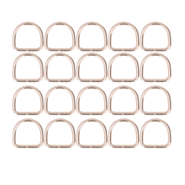 20 stk. Metal D-ringe Premium jern Robust Holdbar Blank Udsøgt Bred Anvendelse D-ringe til Tøj Taske Gylden 3,8x25x25mm