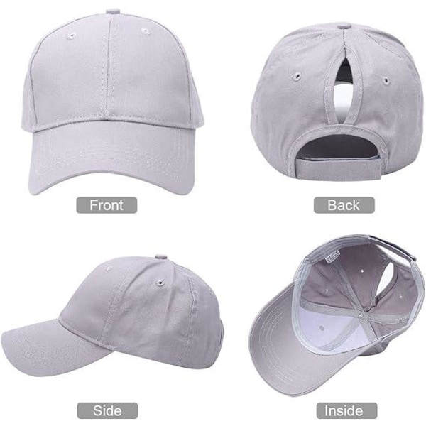 Baseballcaps – Casual Cap, Sports Baseballcaps Top Caps Classic Plain Vintage Sports for Golf Solhatt, Grå