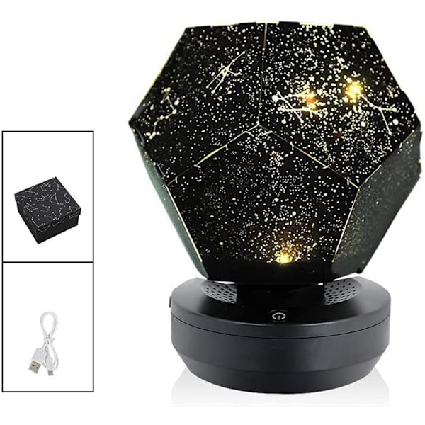 Stjärnhimmel Projektionslampa Hem Planetarium Projektor Nattljus Galaxy 3D-lampa för barns sovrum