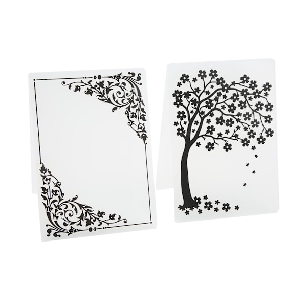 2 stk. Prægefolder Plastmateriale Dekorative Teksturer DIY Fremstilling Prægede Designskabeloner til Scrapbooking