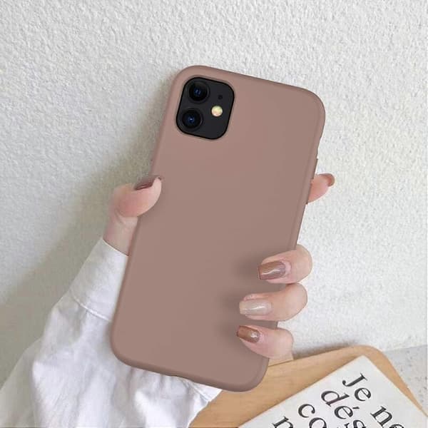 iPhone 11 Case with Screen Protector, Soft Liquid Silicone Gel Rubber Bumper Cover, Protective Phone Case for iPhone 11 6.1\" Light Brown