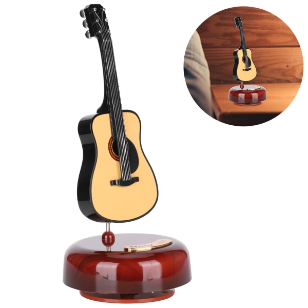 Pieni pyörivä kitaramusiikkilaatikko - kodinsisustus ja pieni lahja