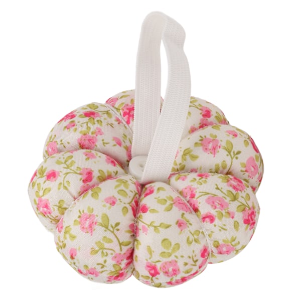 Nåldyna Pumpaform Söt Tecknad Utsökt Stark Fluffig Nålhållare med Elastiskt Armband Liten Blomma