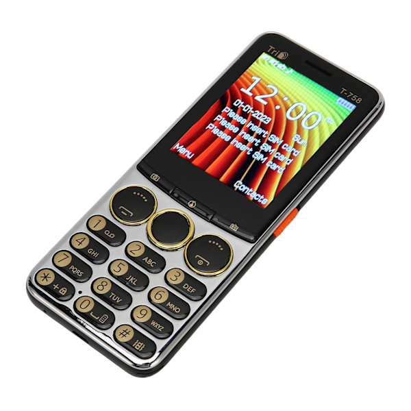 T 758 GSM Olåst Mobiltelefon 2.8 Tum Skärm 3200mAh Batteri Stor Knapp Hög Volym Mobiltelefon för Seniorer 100‑240V Svart EU-kontakt