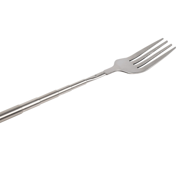 BBQ Teleskopisk Utvidbar Middag Frukt Dessert Lang Håndtert Gaffel Rustfritt Stål Bestikk