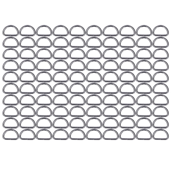 100 st D-ringar Slitstarka Tåliga Lätta att Byta Bekväma Praktiska Kompakta Väskspännen för Halsband Grå 2x15x10mm