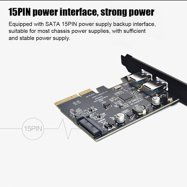 USB3.2 Laajennuskortti TYPE‑C+TYPE‑A Pöytäkoneen Laajennuskortti ASMedia ASM3142 10Gbps