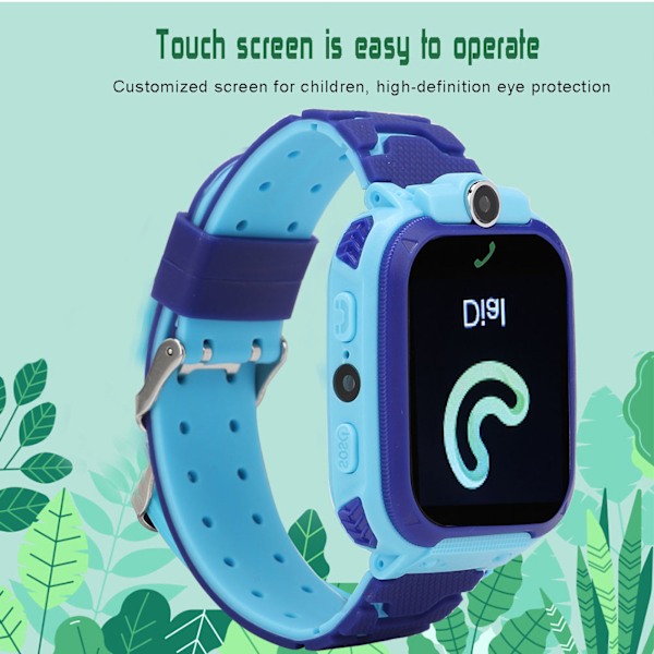 Smartwatch Multifunktionell Digital Armbandsur för Barn IOS/AndroidQ12 Blå