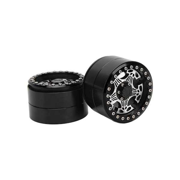 2 kpl 2,2 tuuman RC alumiini Beadlock vanteet 5-puolainen metalli navat Axial SCX10 1/10 RC Crawler autolle Musta